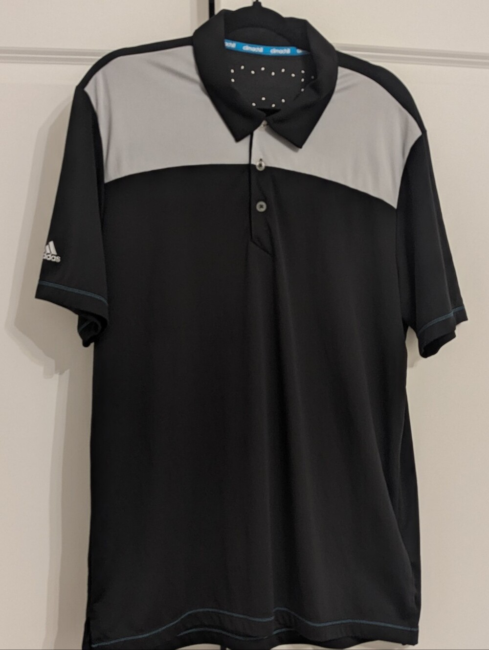 Climachill Men's Colorblock Performance Polo Shirt Black/Grey Size L